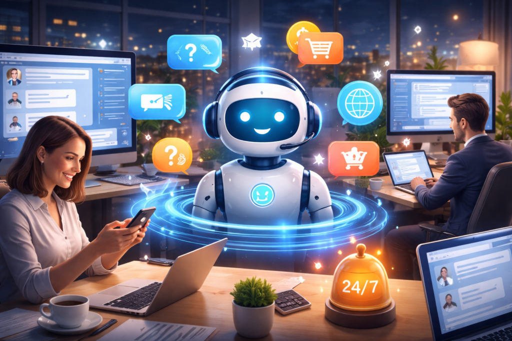AI assistant in a modern office
