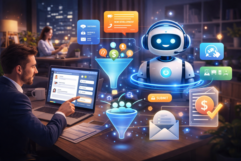 AI chatbot assists in modern office