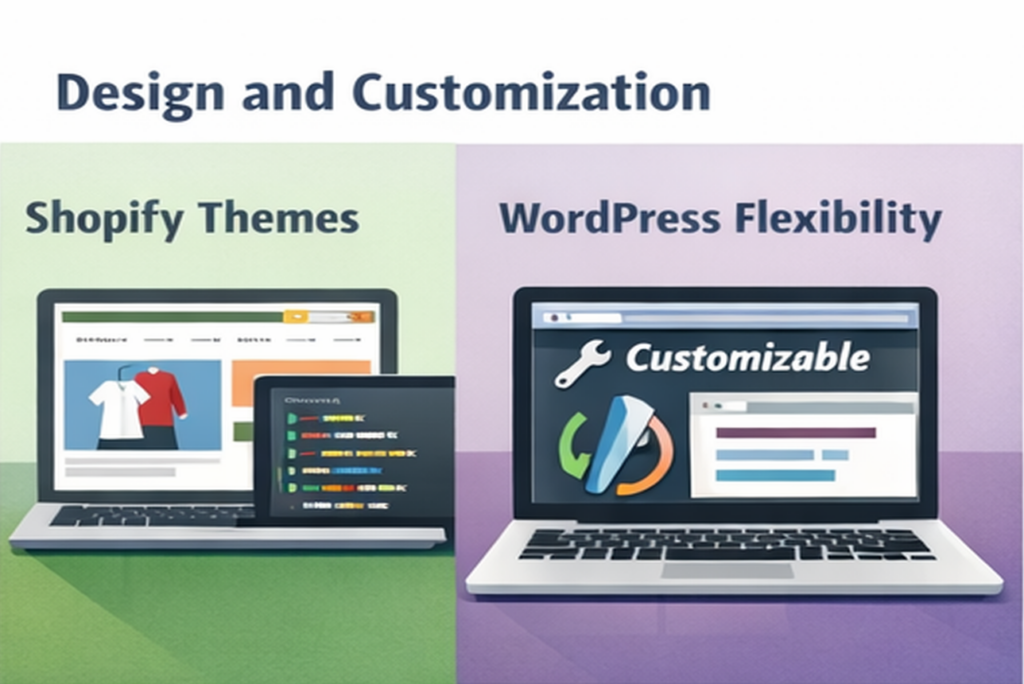 Design and customization - Shopify vs WordPress