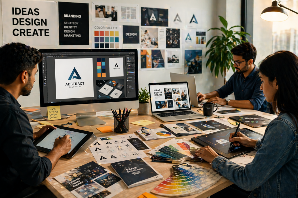 Creative graphic design agency in action