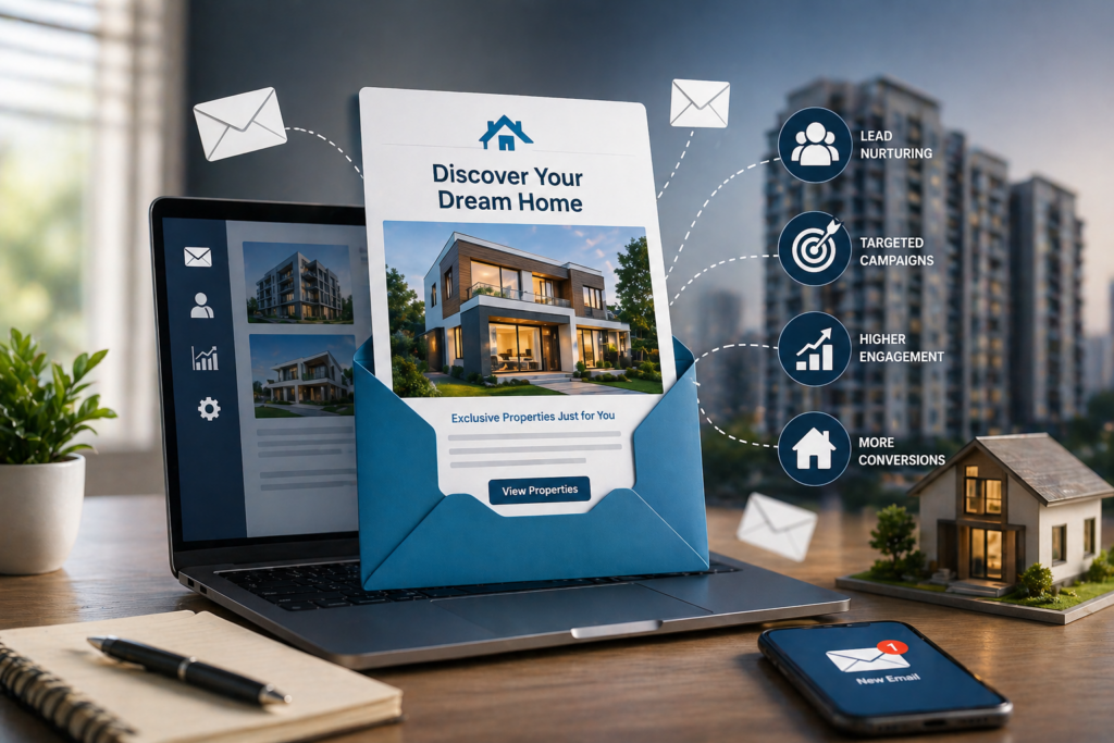Real estate email marketing workspace